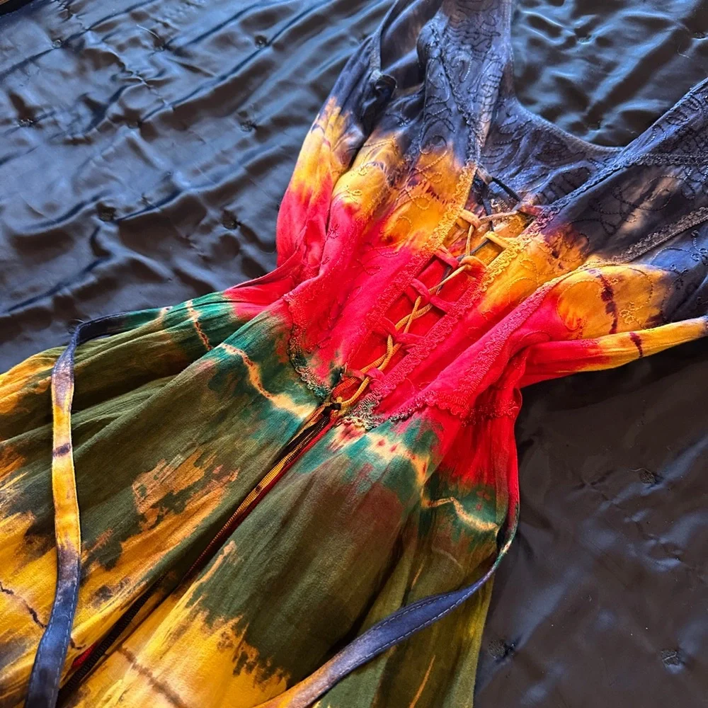 Vibrant Tie-Dye Dress - Picture 3 of 4